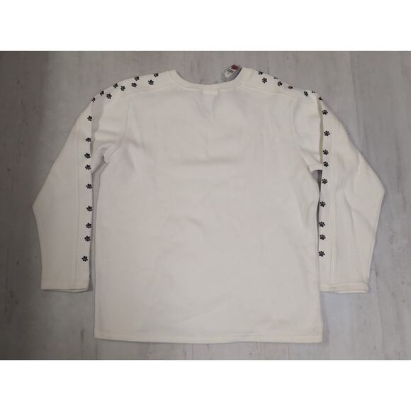 Vintage 90s Women L Disney 101 Dalmatians Paw Print Sweater Pullover V-Neck NOS - Picture 2 of 11